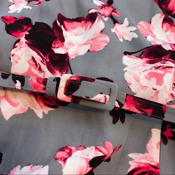 [SOLD] NY&C Eva Mendes Gray Floral Dress - Picture 3 of 7